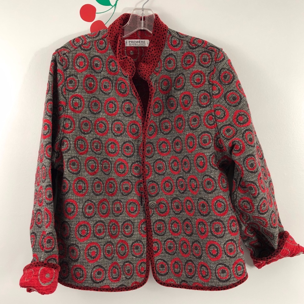 Reversible Jacket Oversized Texture Boho Jacket Xl - image 1